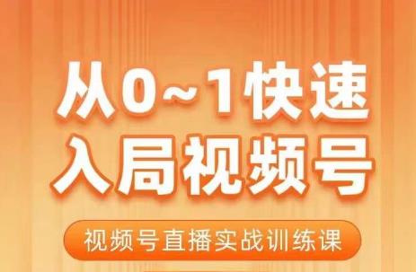 陈厂长·从0-1快速入局视频号课程，视频号直播实战训练课-淘秘副业
