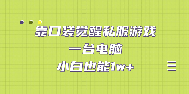 (7113期)靠口袋觉醒私服游戏,一台电脑,小白也能1w (教程 工具 资料) (7113期)靠口袋觉醒私服游戏,一台电脑,小白也能1w (教程 工具 资料)
