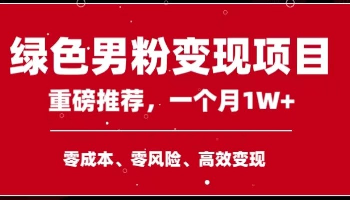 手机操作，月入1W以上副业领袖绿色男粉高客单价项目-淘秘副业