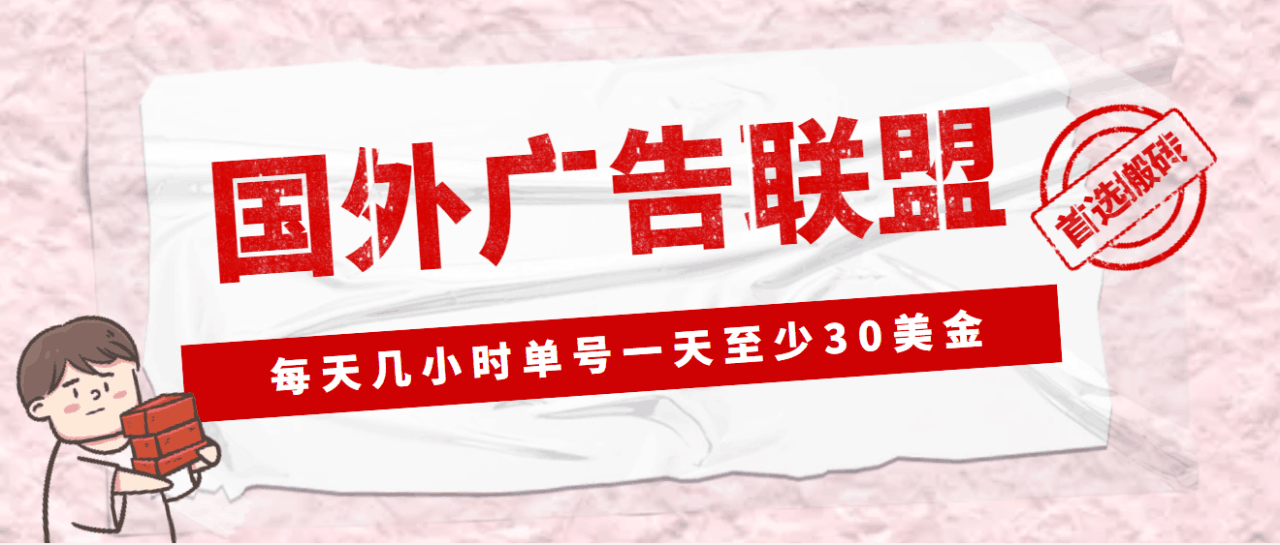 外面收费1980最新国外LEAD广告联盟搬砖项目，单号一天至少30美金(详细教程)-淘秘副业