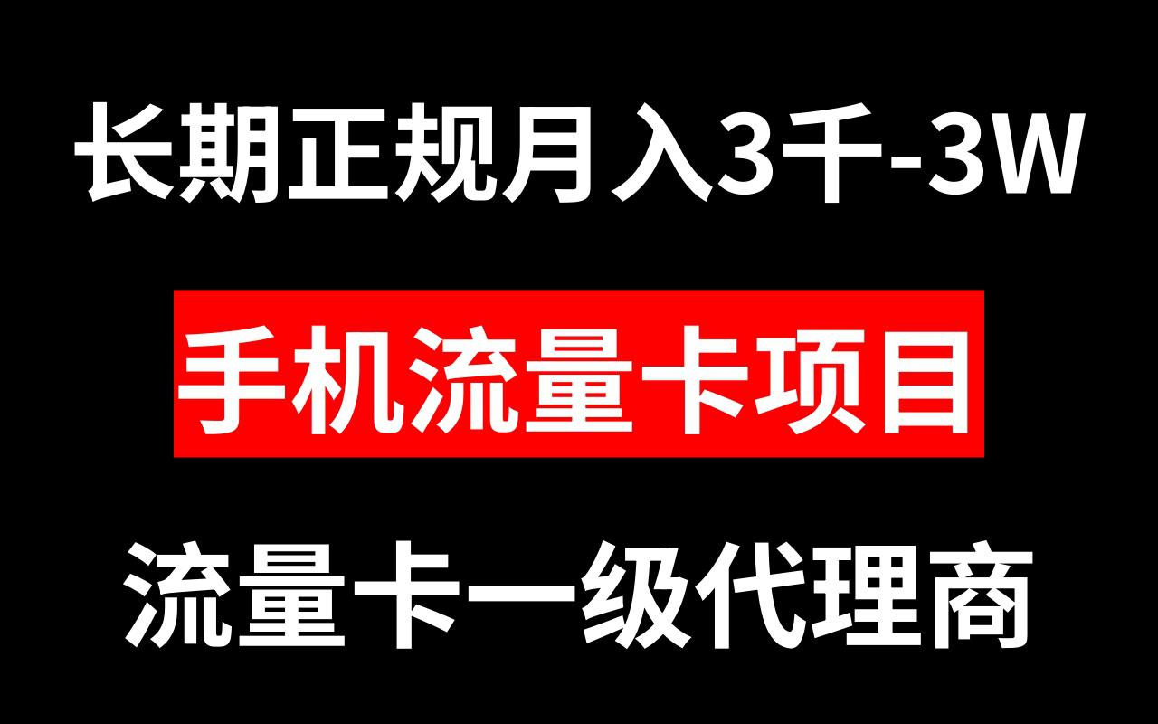 手机流量卡代理月入3000-3W长期正规项目-淘秘副业