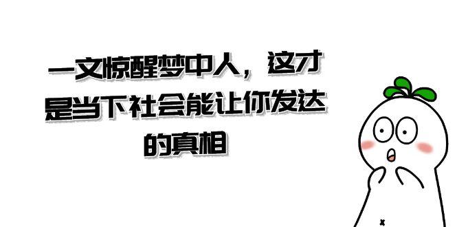 某公众号付费文章《一文 惊醒梦中人，这才是当下社会能让你发达的真相》-淘秘副业