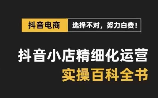 【抖音小店运营攻略】精选高利润产品，解决电商运营难题，保姆级实战讲解（28节课）-淘秘副业