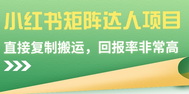 2024小红书矩阵达人项目，简单直接复制搬运，回报率非常高-淘秘副业