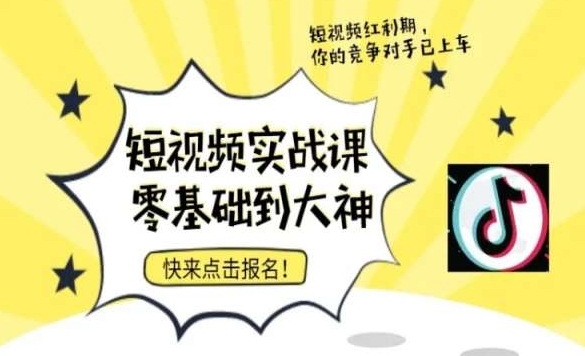 短视频零基础落地实操训练营，短视频实战课零基础到大神-淘秘副业