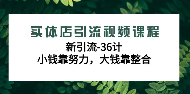 实体店新引流36计课程，小钱靠努力，大钱靠整合（48节-无水印视频）-淘秘副业