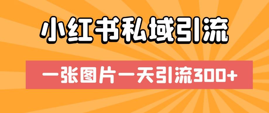 小红书私域引流秘籍！一张图片一天带来300流量！-淘秘副业