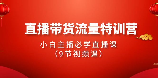 24年直播带货流量特训课，新手小白主播必学直播课（9节视频课）-淘秘副业