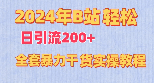 2024年B站轻松日引流200+的全套暴力干货实操教程-淘秘副业