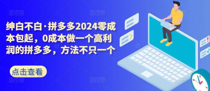拼多多2024零成本包起，0成本做一个高利润的拼多多，方法不只一个-淘秘副业