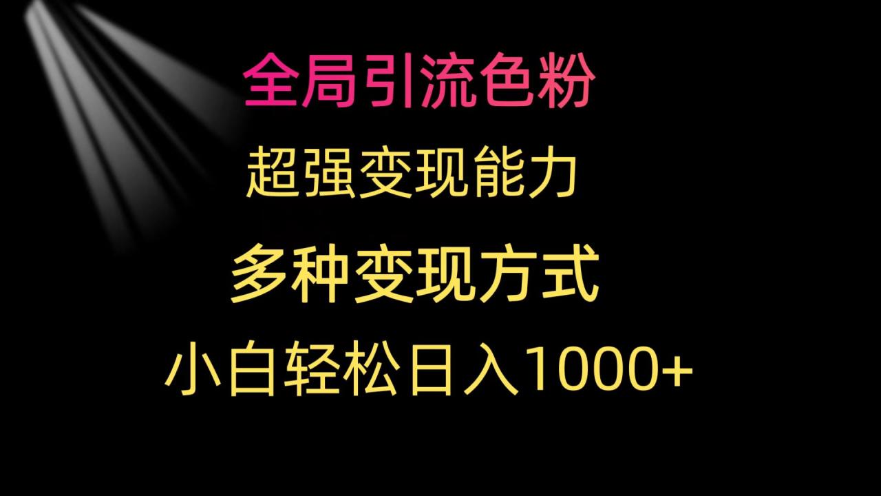全局引流色粉 超强变现能力 多种变现方式 小白轻松日入1000+-淘秘副业