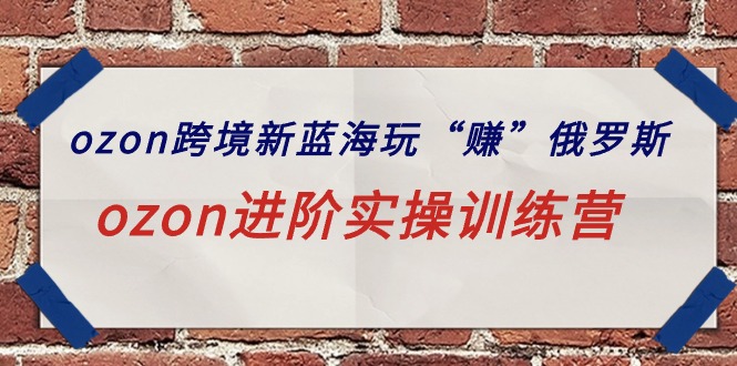 ozon跨境新蓝海玩“赚”俄罗斯，ozon进阶实操训练营-淘秘副业