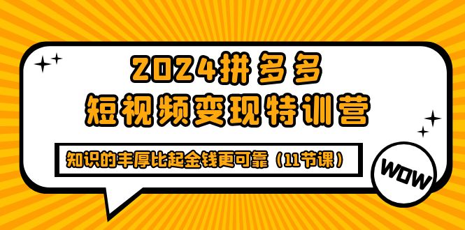 多多短视频变现特训班，知识的丰厚比起金钱更可靠（十一节课）-淘秘副业
