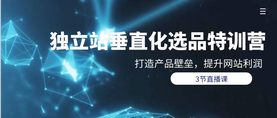 独立网站垂直化选品训练营，打造产品壁垒，提升网站利润（3节直播课）-淘秘副业