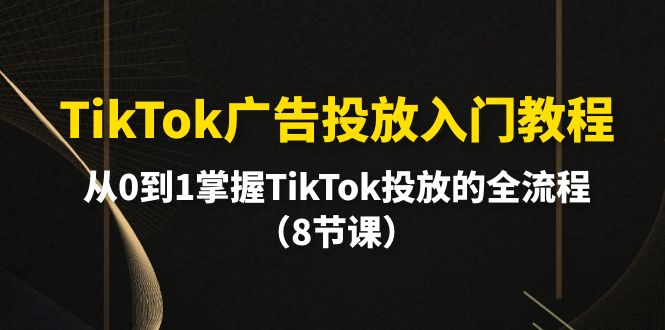 TikTok广告投放入门教程，从0到1掌握TikTok投放的全流程（8节课）-淘秘副业