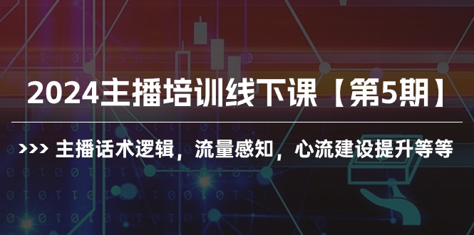 2024抖音主播培训线下课【第5期】：提升话术逻辑与流量感知，构建心流技巧全解析-淘秘副业