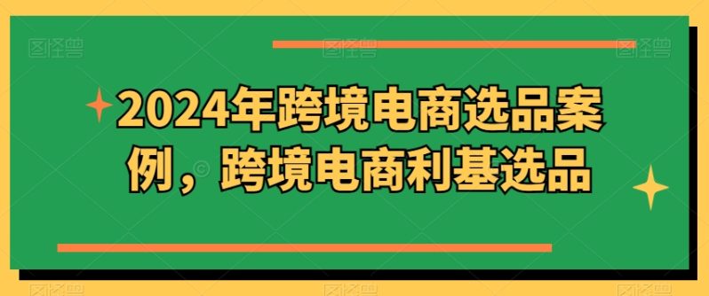2024年跨境电商选品案例，跨境电商利基选品方案-淘秘副业