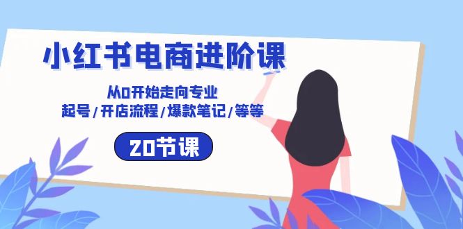 小红书电商进阶课：从0开始走向专业 起号/开店流程/爆款笔记/等等（20节）-淘秘副业