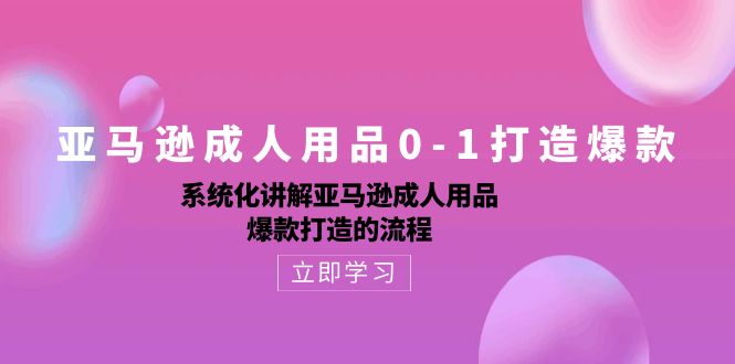 亚马逊成人用品0-1打造爆款课：系统化讲解亚马逊成人用品爆款打造的流程-淘秘副业