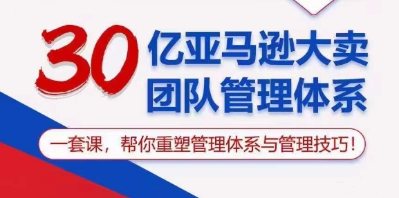 30亿 亚马逊 大卖团队管理体系，一套课，帮你重塑管理体系与管理技巧-淘秘副业