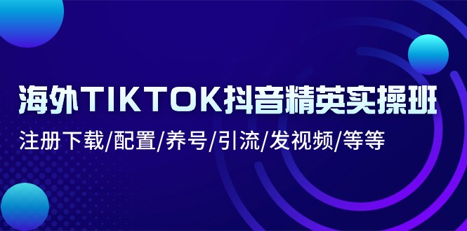 海外TIKTOK抖音精英实操班：注册下载/配置/养号/引流/发视频/等等-淘秘副业