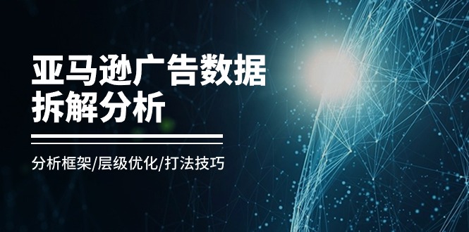 亚马逊-广告数据拆解分析，分析框架/层级优化/打法技巧（8节课）-淘秘副业