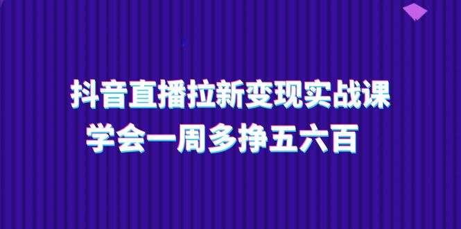 抖音直播拉新变现实操课，学会一周多挣五六百（15节课）-淘秘副业