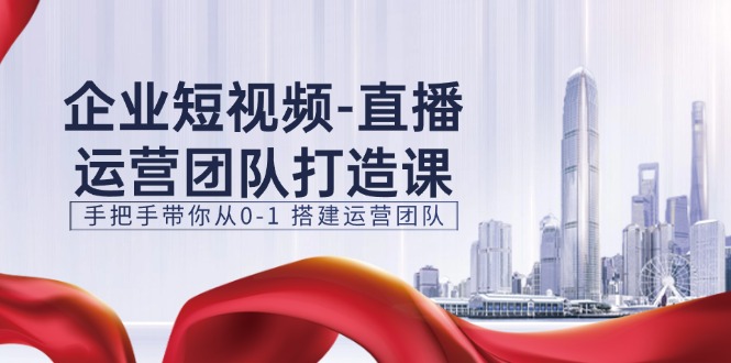 企业短视频-直播运营团队打造课，手把手带你从0-1 搭建运营团队-15节-淘秘副业