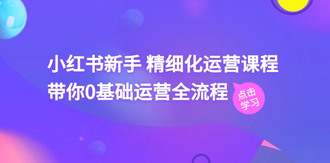 小红书新手 精细化运营课程，带你0基础运营全流程（41节视频课）-淘秘副业