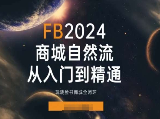 2024FACEBOO商城自然流(从入门到精通)，玩转脸书商城全闭环-淘秘副业