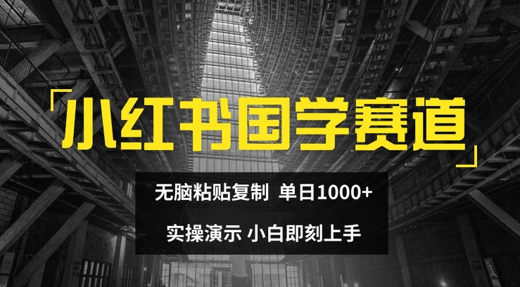 小红书国学赛道，无脑粘贴复制，单日1K，实操演示，小白即刻上手-淘秘副业