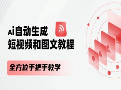 AI自动生成短视频和图文课程，全方位手把手教学-淘秘副业