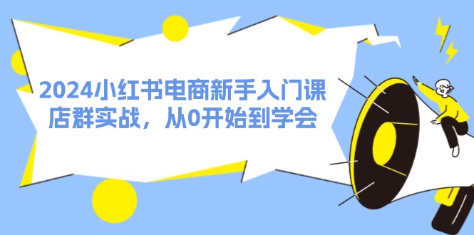 2024小红书电商新手入门课，店群实战，从0开始到学会（31节）-淘秘副业