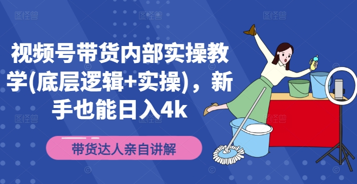 视频号带货内部实操教学(底层逻辑+实操)，新手也能日入4K-淘秘副业