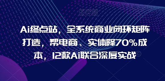AI终点站，全系统商业闭环矩阵打造，帮电商、实体降70%成本，12款AI联合深度实战【0906更新】-淘秘副业