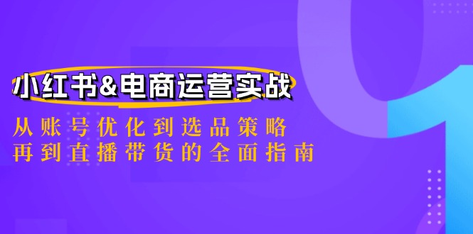 小红书&电商运营实战：从账号优化到选品策略，再到直播带货的全面指南-淘秘副业