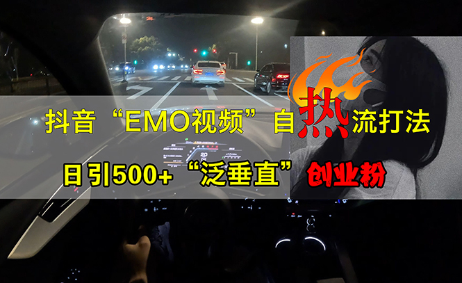 抖音EMO视频自热打法，日引500+“泛垂直”创业粉-淘秘副业