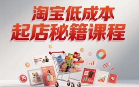 淘宝低成本起店系统课，助你快速起店，实现弯道超车-淘秘副业