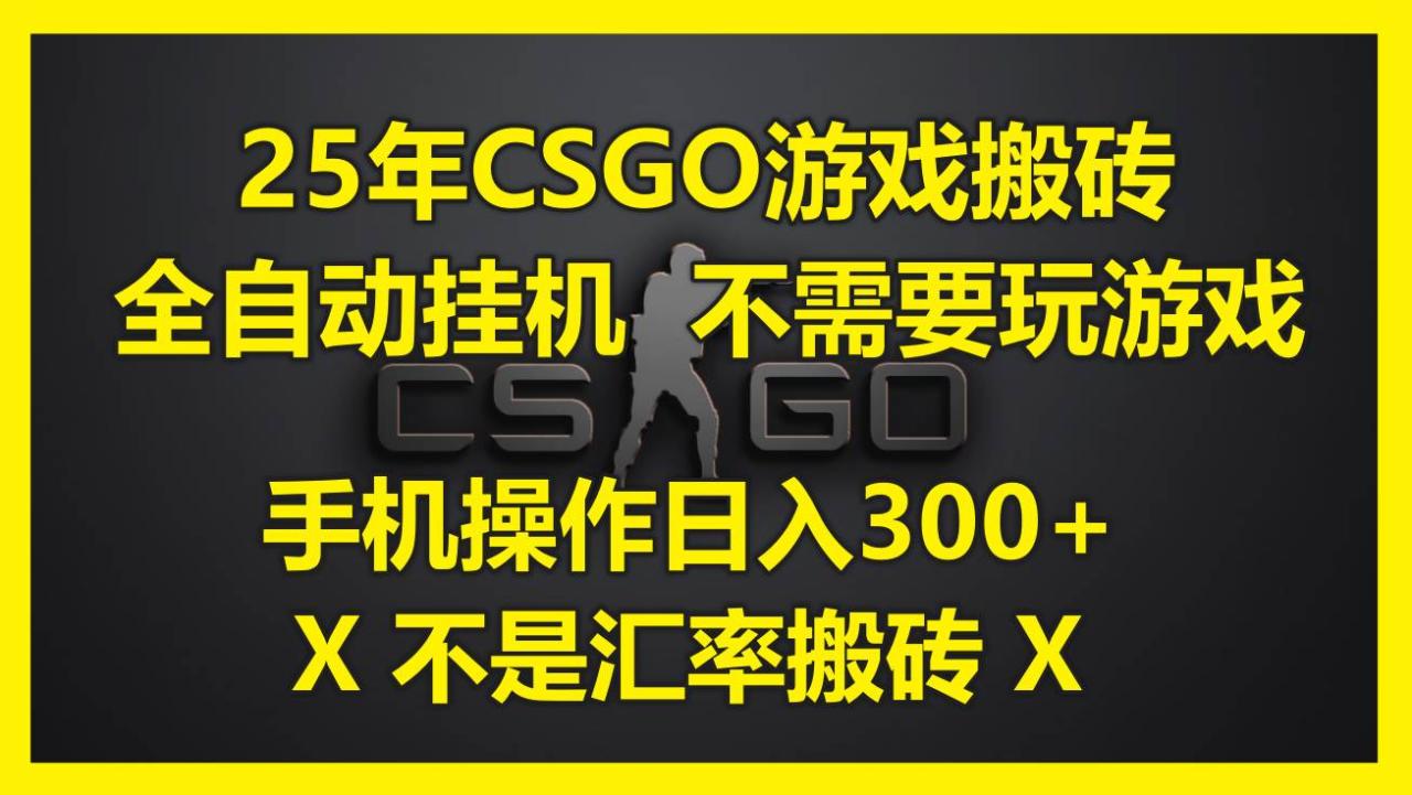 （14902期）25年CSGO游戏搬砖，全自动挂机，不需要玩游戏，手机操作日入300+。(不…-淘秘副业