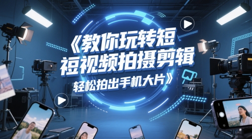教你玩转短视频拍摄剪辑，轻松拍出手机大片-淘秘副业