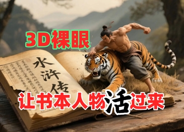 书本人物裸眼3D视频，新的玩法，流量超猛，保姆级教程-淘秘副业
