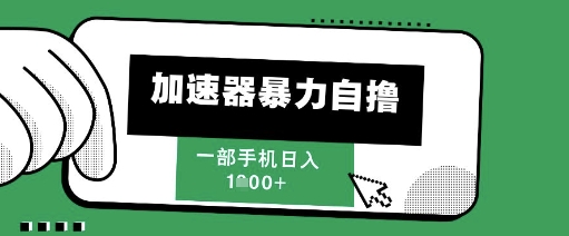 205新风口，加速器暴力自撸，单机日入1k+【揭秘】-淘秘副业