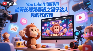YouTube出海项目，油管长视频赛道之猴子达人秀制作教程-淘秘副业