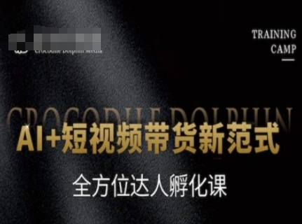 AI+短视频带货新范式，全方位达人孵化课-淘秘副业