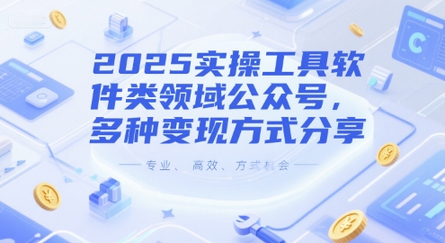 2025实操工具软件类领域公众号，多种变现方式分享-淘秘副业