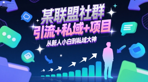 某联盟社群，引流+私域+项目，从新人小白到私域大神-淘秘副业