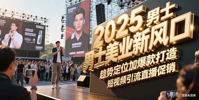 （15190期）2025男士美业新风口，趋势定位加爆款打造，短视频引流直播促销-淘秘副业