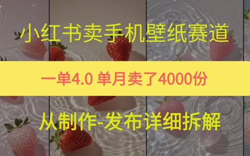 小红薯手机壁纸变现，4块钱一张的图，单月卖了5000份-淘秘副业