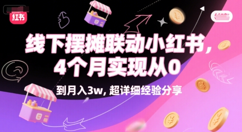 线下摆摊联动小红书，4 个月实现从 0 到月入3w，超详细经验分享-淘秘副业