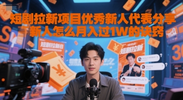 短剧拉新项目优秀新人代表分享新人怎么月入过1W的诀窍-淘秘副业